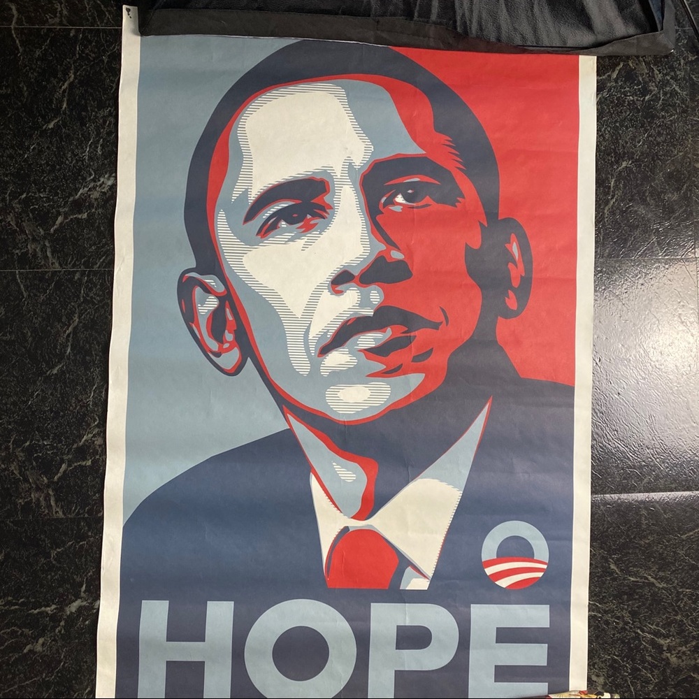 RARE SHEPARD FAIREY OBAMA HOPE CAMPAIGN  LITHO